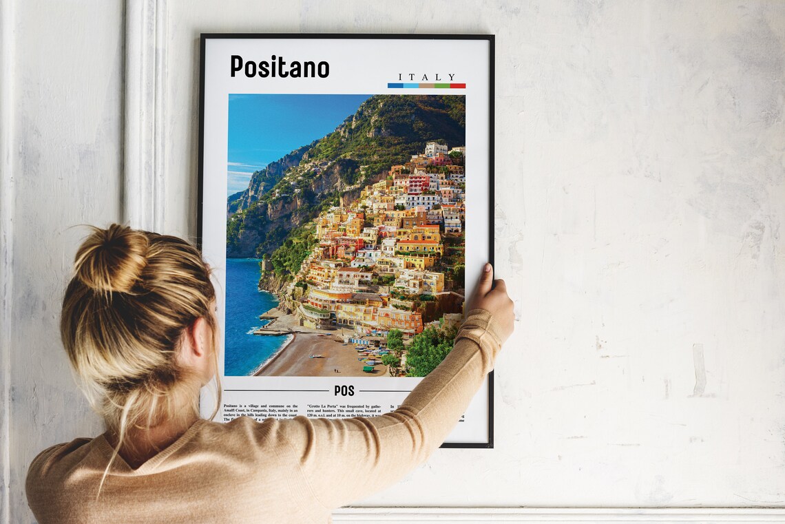 Positano Italy Amalfi Coast Cliffside Village Seaside Travel Poster - Image 2