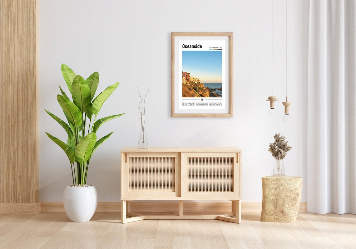 Oceanside Print Oceanside Poster Oceanside Wall Art Oil Painting Poster Colorful City Print City Artwork Travel Artwork Travel Wall Art - Image 3