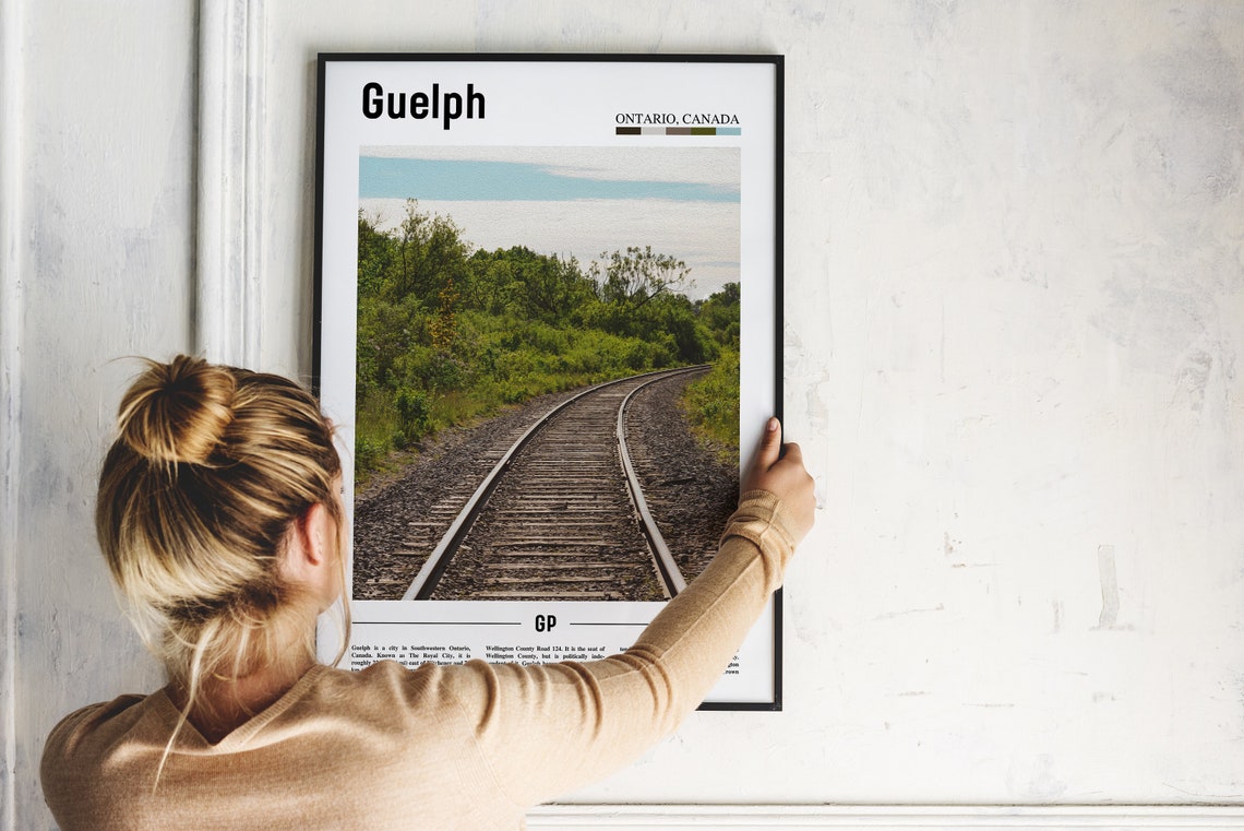 Guelph Ontario Canada Railway Tracks Countryside Travel Poster - Image 2