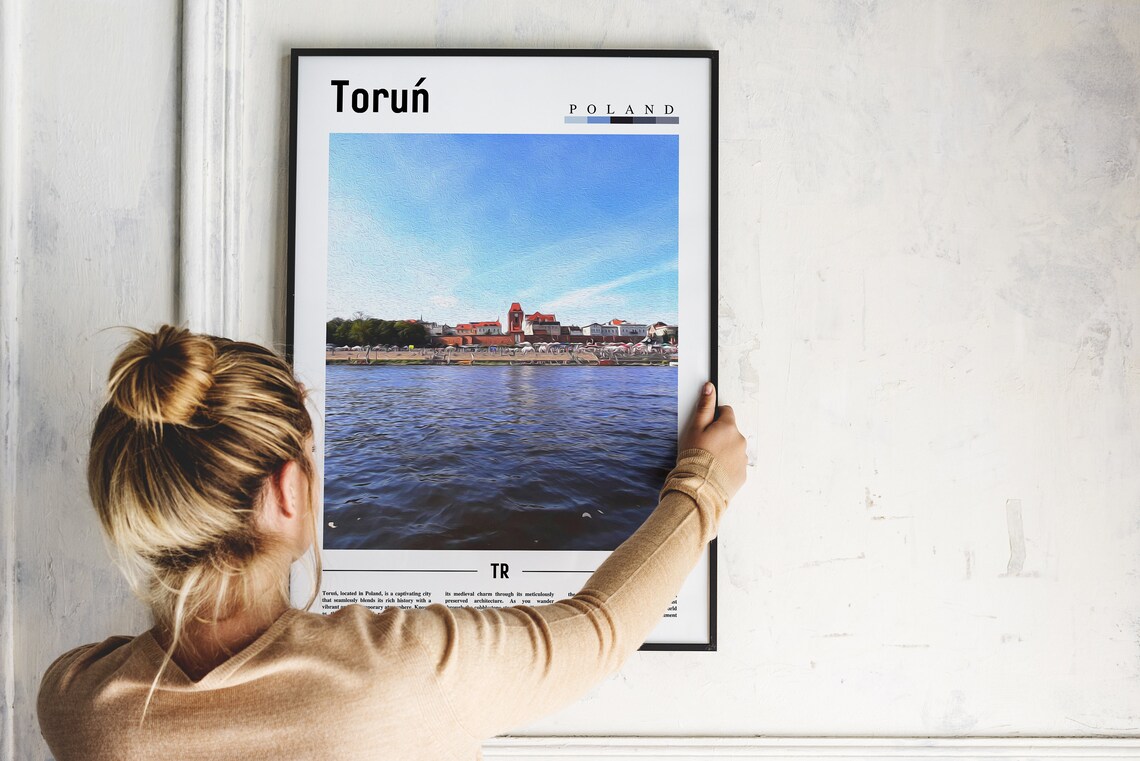 Torun Poland Historic Old Town Riverside Photo Travel Poster - Image 2