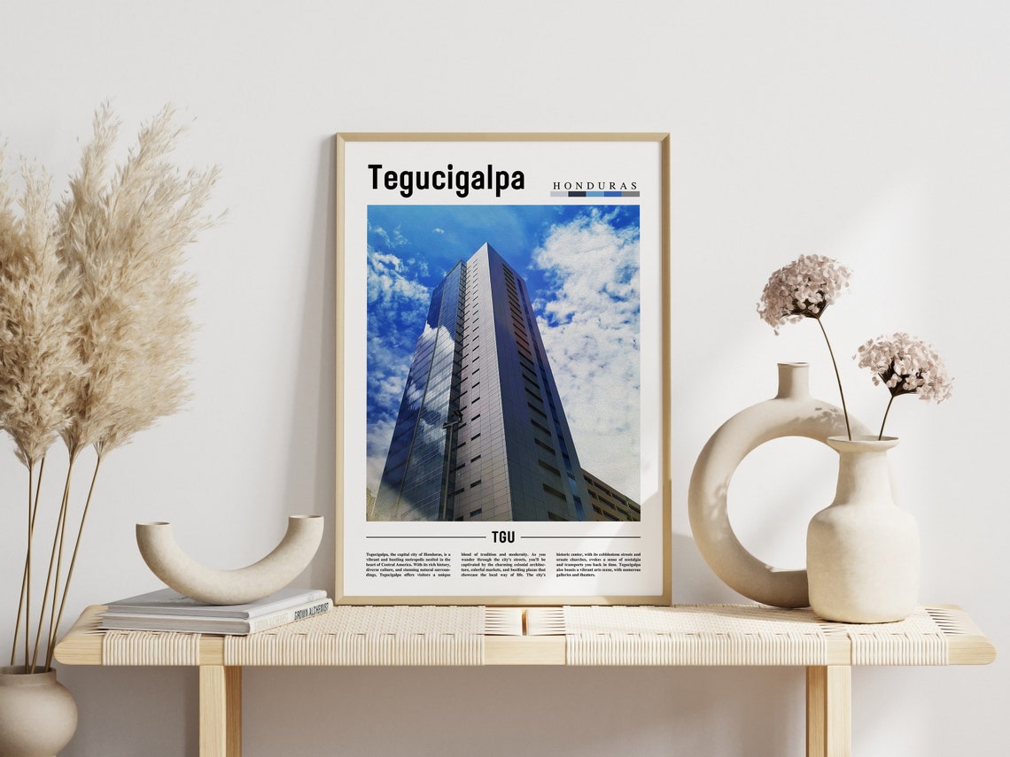 Tegucigalpa Honduras Glass Tower Skyscraper City Travel Poster - Image 3