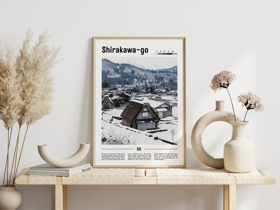 Shirakawa Go Poster Shirakawa Go Print Shirakawa Go Wall Art Asia Print Asia Poster Asia Photo Travel Poster - Image 3