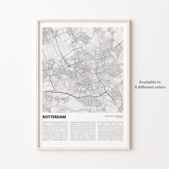 Rotterdam South Holland Netherlands Minimalist City Map Poster
