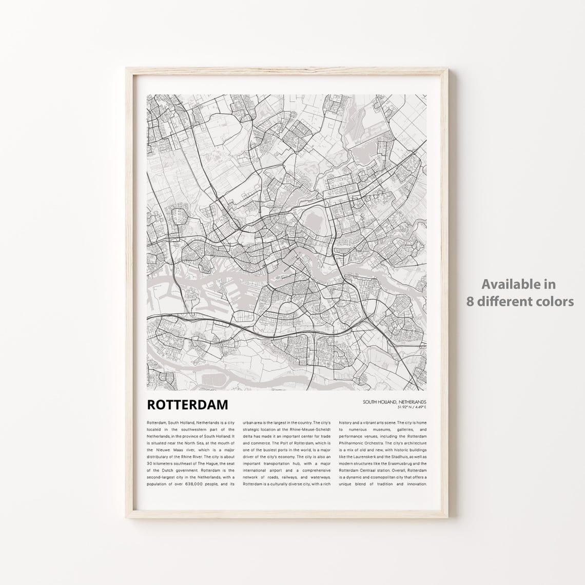 Rotterdam South Holland Netherlands Minimalist City Map Poster