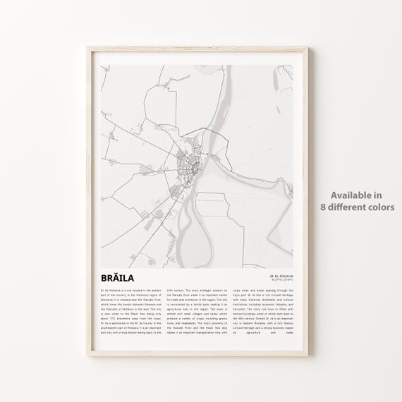 Brila Map Print Travel Wall Decor Art Housewarming Gift