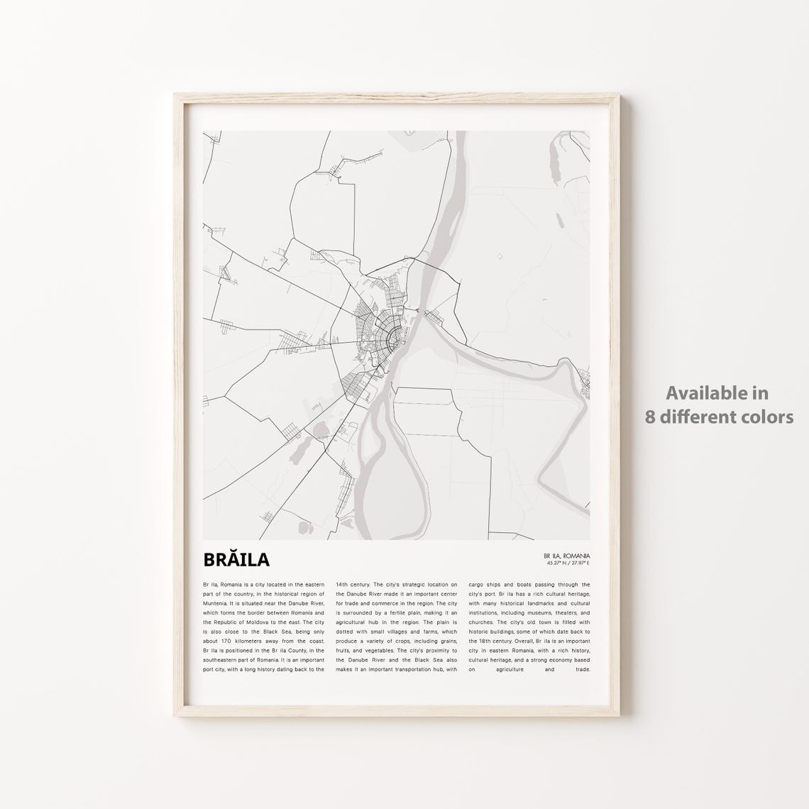 Brila Map Print Travel Wall Decor Art Housewarming Gift
