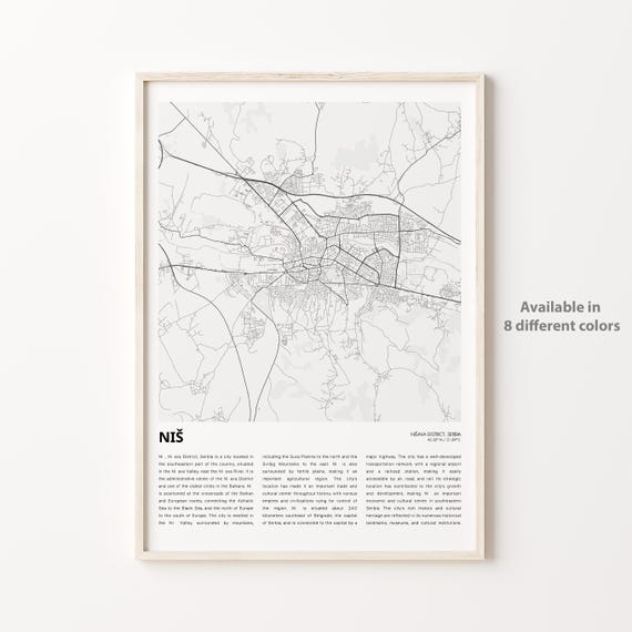Ni Map Print Travel Wall Decor Art Niava District Housewarming Gift