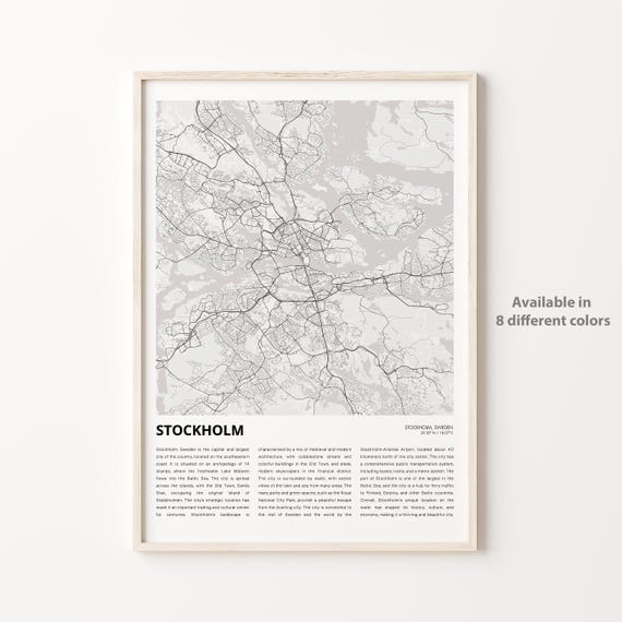Stockholm Sweden Minimalist Archipelago City Map Poster for Travelers