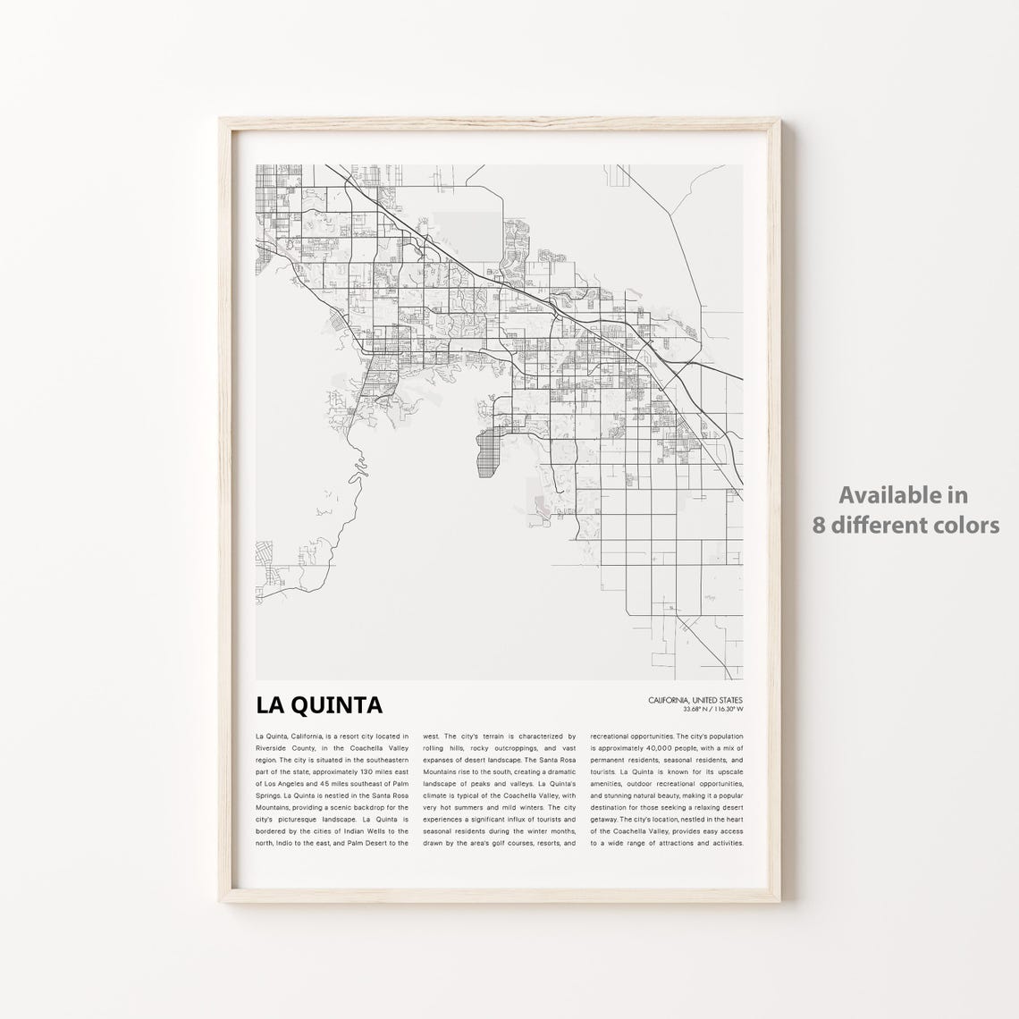 La Quinta Map Print Travel Wall Decor Art Housewarming Gift