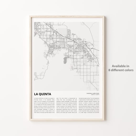 La Quinta Map Print Travel Wall Decor Art Housewarming Gift