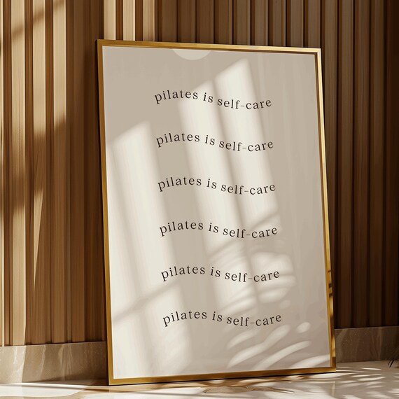 Pilates Is Self Care Repeated Wave Text Minimalist Studio Wall Art