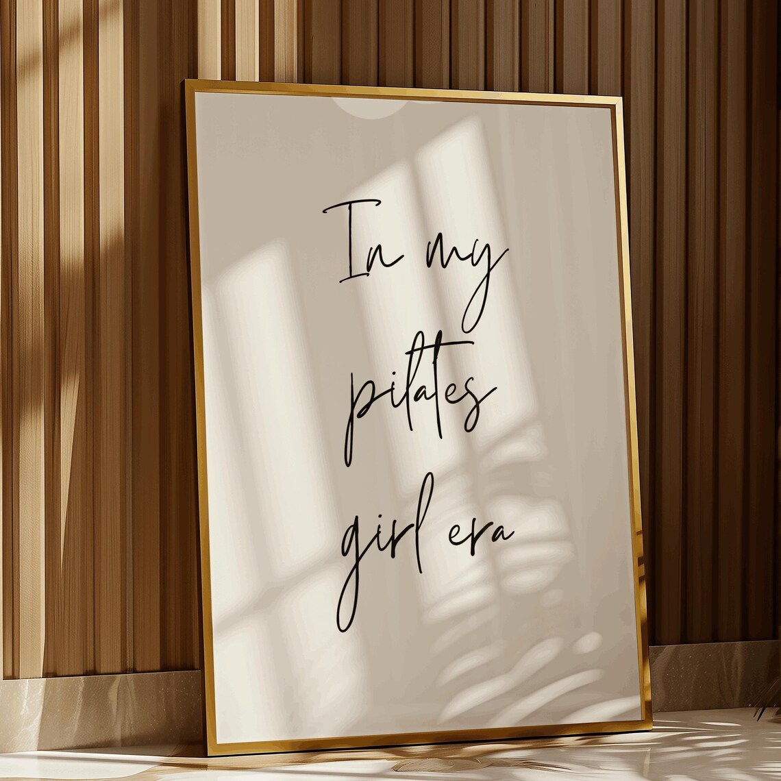 In My Pilates Girl Era Minimal Script Quote Fitness Studio Wall Art