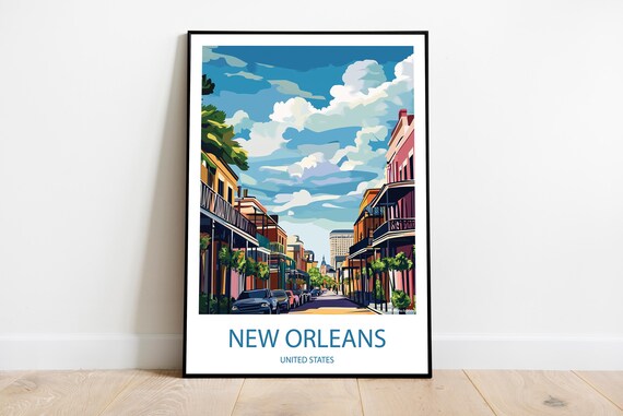Handmade Poster Of New Orleans United States Wall Art Modern Travel Framed Birthday Home Made Decor Gift Vector Illustration