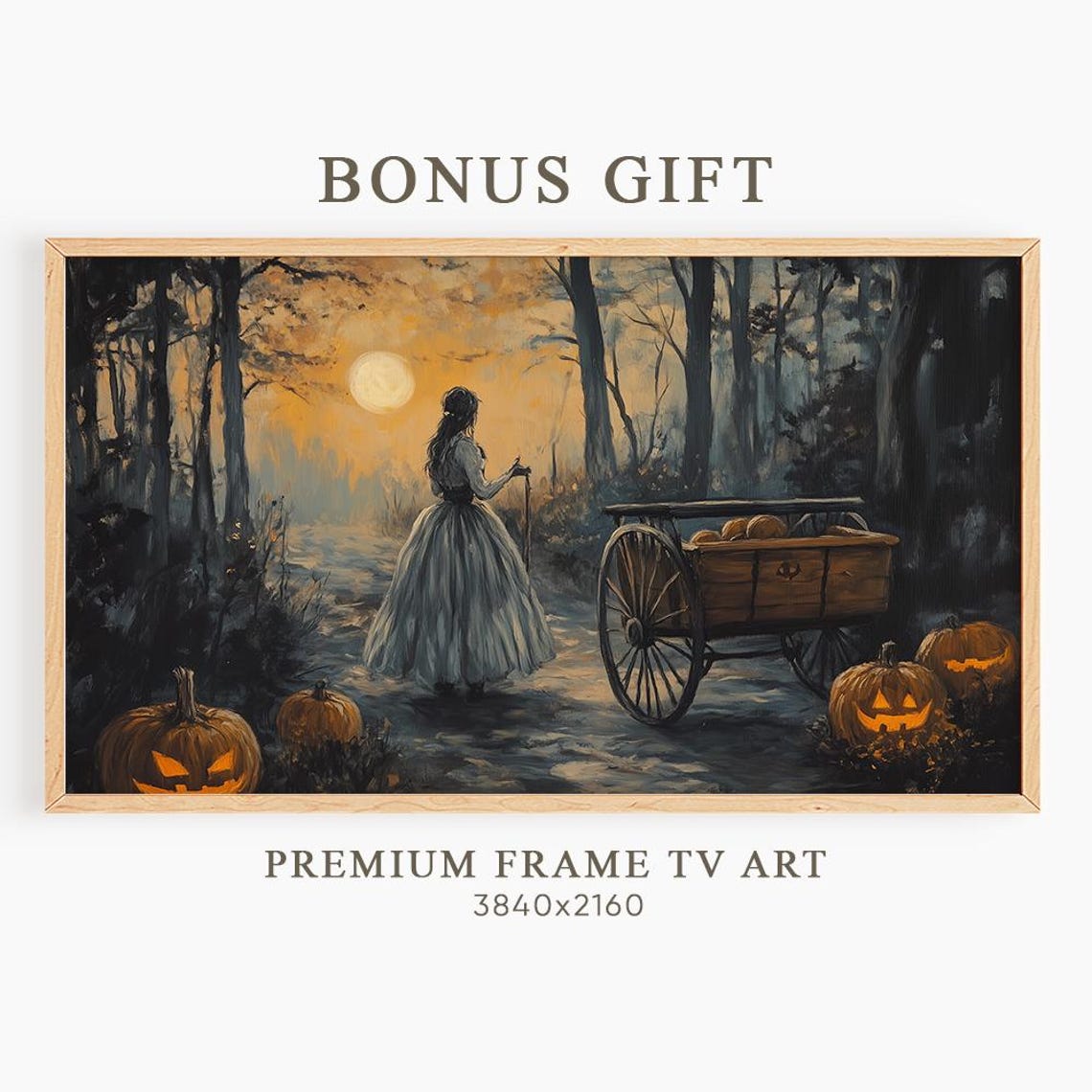 Gothic Haunted Castle on Cliff Moody Nightmare Halloween Wall Art - Image 6