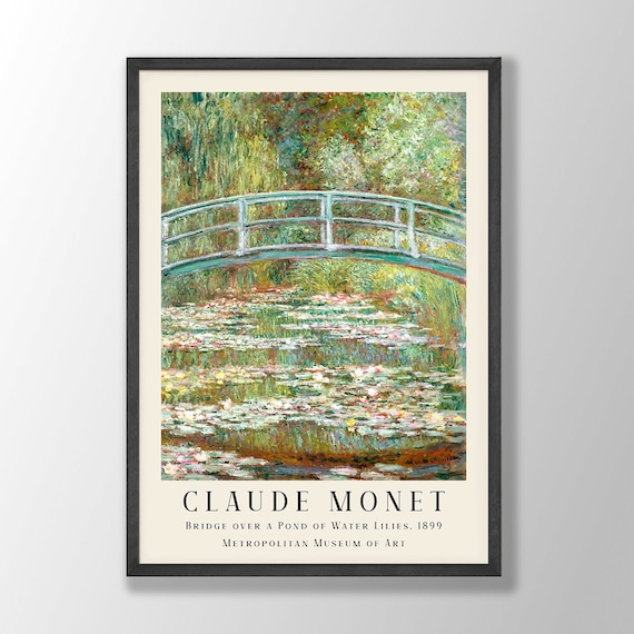 Claude Monet Water Lily Art Print, Nouveau Style