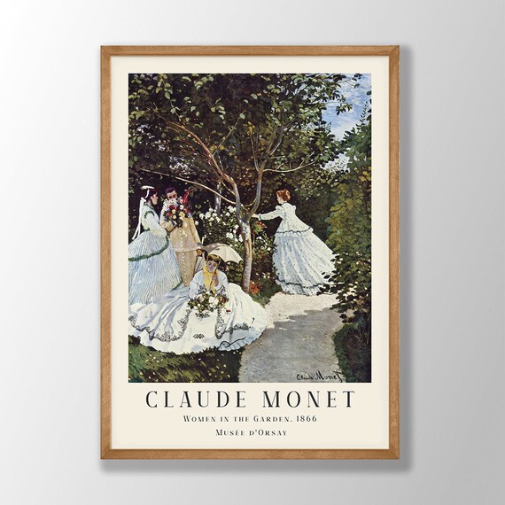 Claude Monet Women In The Garden 1866 White Dresses Garden Art Poster