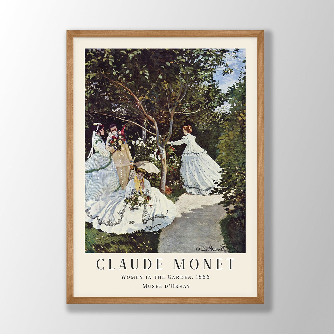 Claude Monet Women In The Garden 1866 White Dresses Garden Art Poster