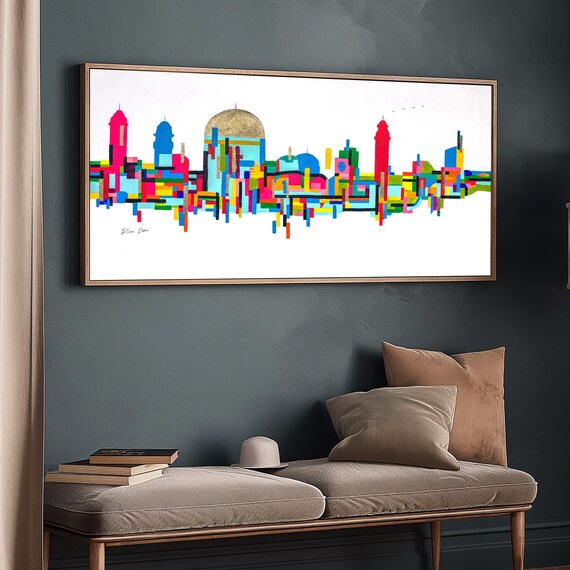 Jerusalem Abstract Painting, Jewish Art by Ron Deri