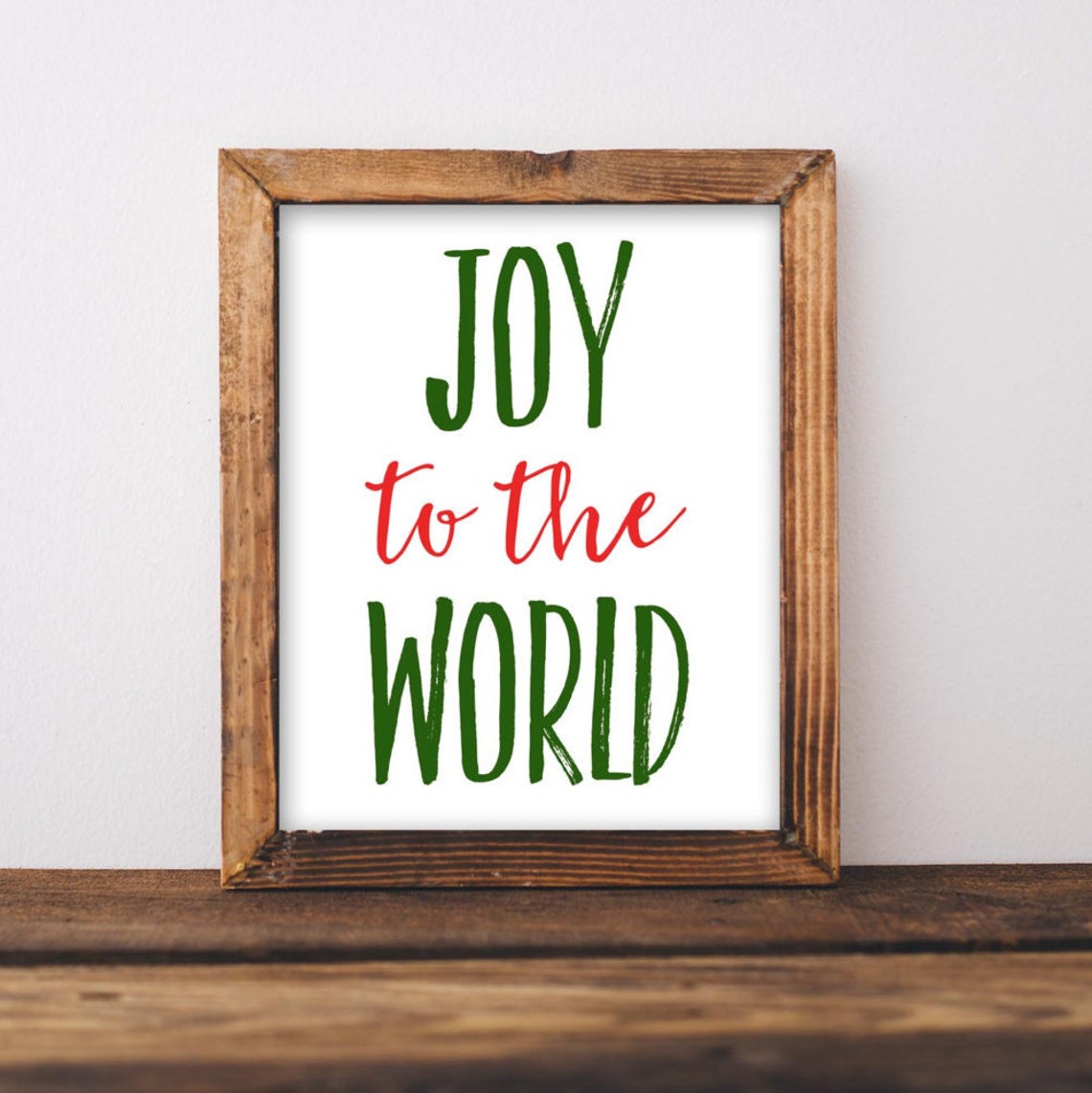 Joy To The World Christmas Typography Holiday Poster Decor Art