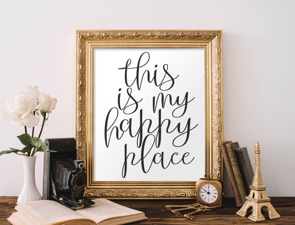 This Is My Happy Place Elegant Calligraphy Home Quote Poster