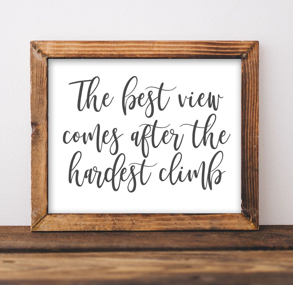 The Best View Comes After Hardest Climb Quote Print
