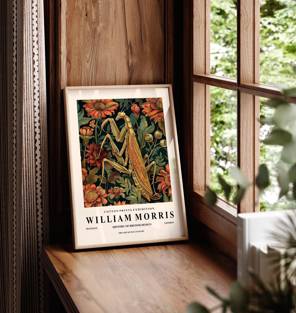 Praying Mantis Botanical Art Print, William Morris Print - Image 6