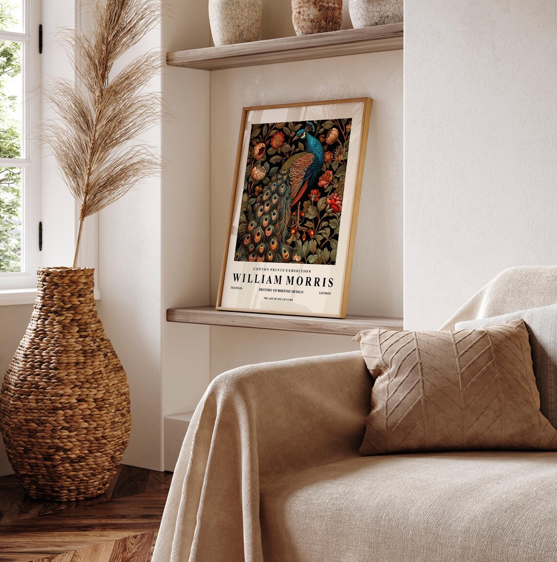Peacock Ornament, William Morris Botanical Art Print - Image 2