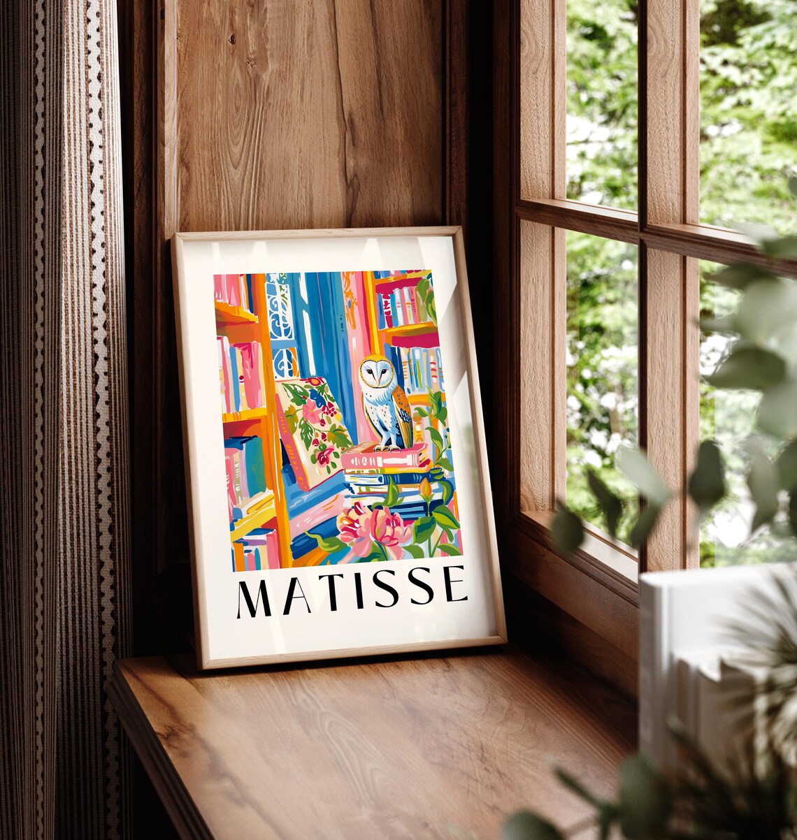 Barn Owl Art Print, Matisse-Inspired Maximalist Decor - Image 6