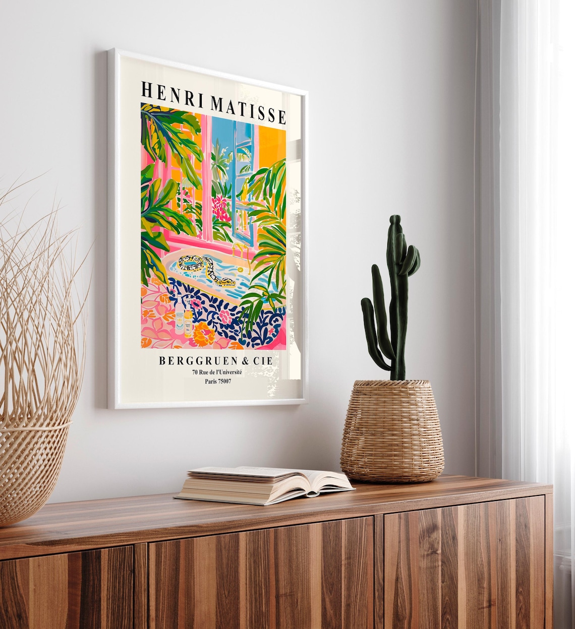 Henri Matisse Style Snake Bubble Bath Berggruen Paris Tropical Wall Art - Image 3
