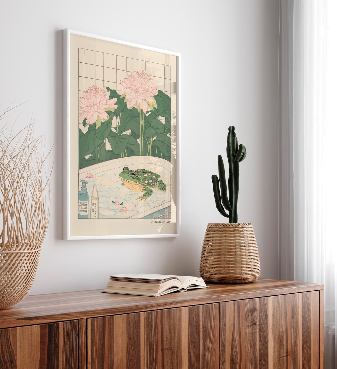 Japanese Frog Print, Japandi Bathroom Wall Art - Image 4