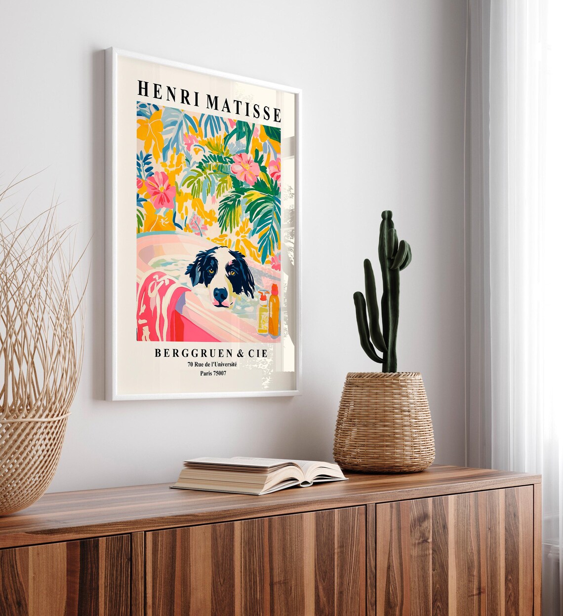 Border Collie Aesthetic Bathroom Decor, Boho Art Print - Image 5