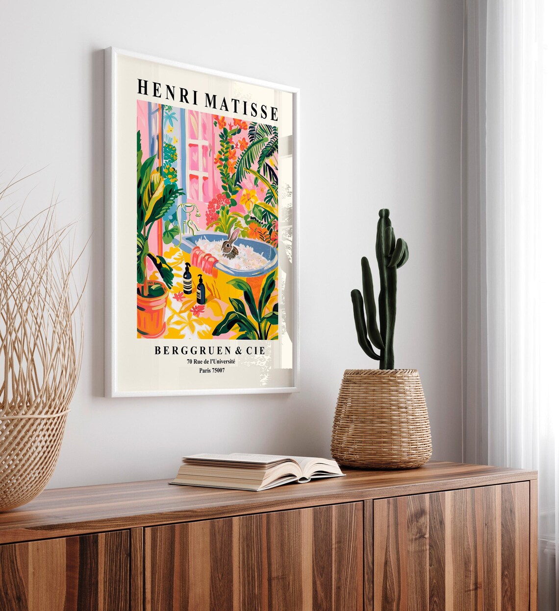 Bunny In Bathtub, Matisse-Inspired Bathroom Poster - Image 5