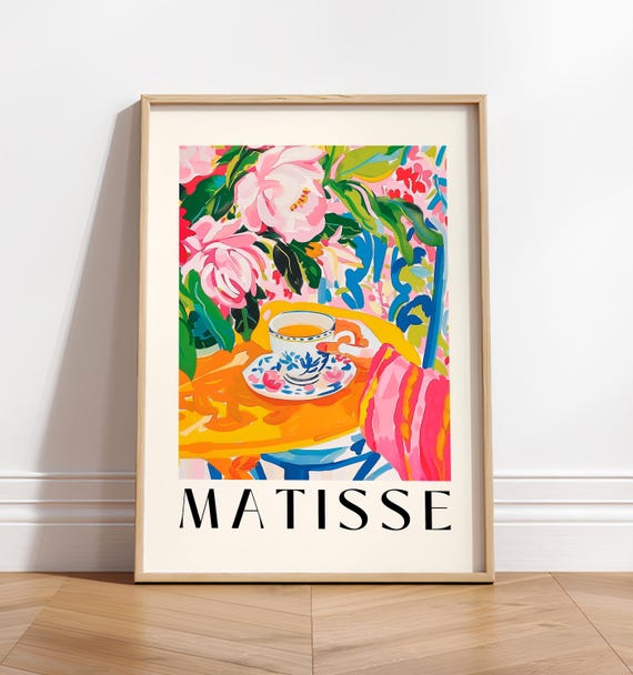 Matisse Inspired Teacup Art Print Midcentury Modern Decor