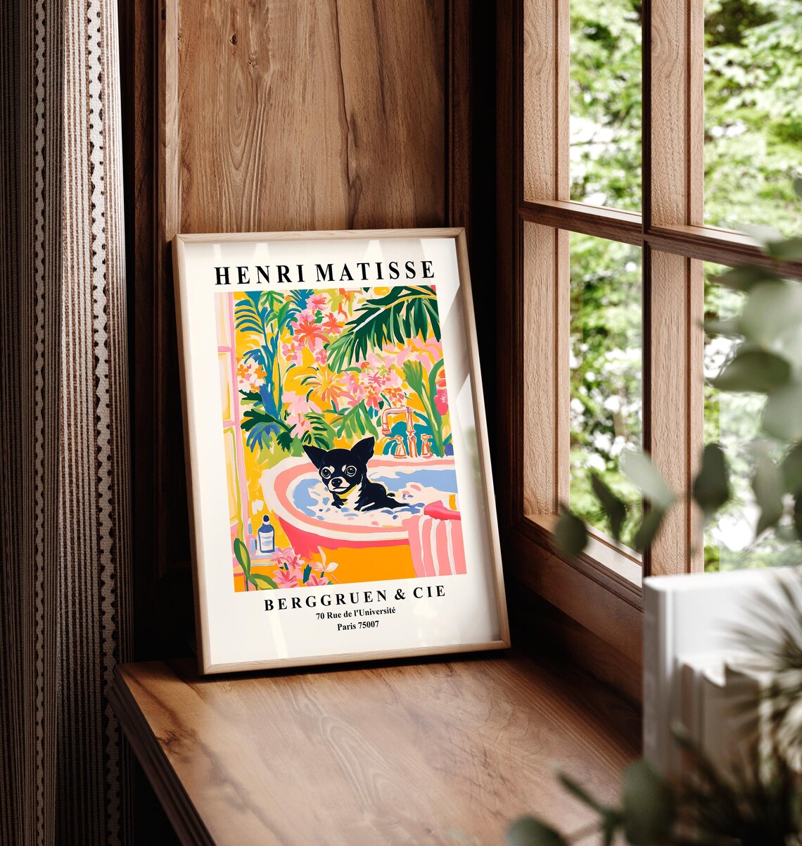 Black Chihuahua Aesthetic Art Print, Matisse-Inspired Boho - Image 5