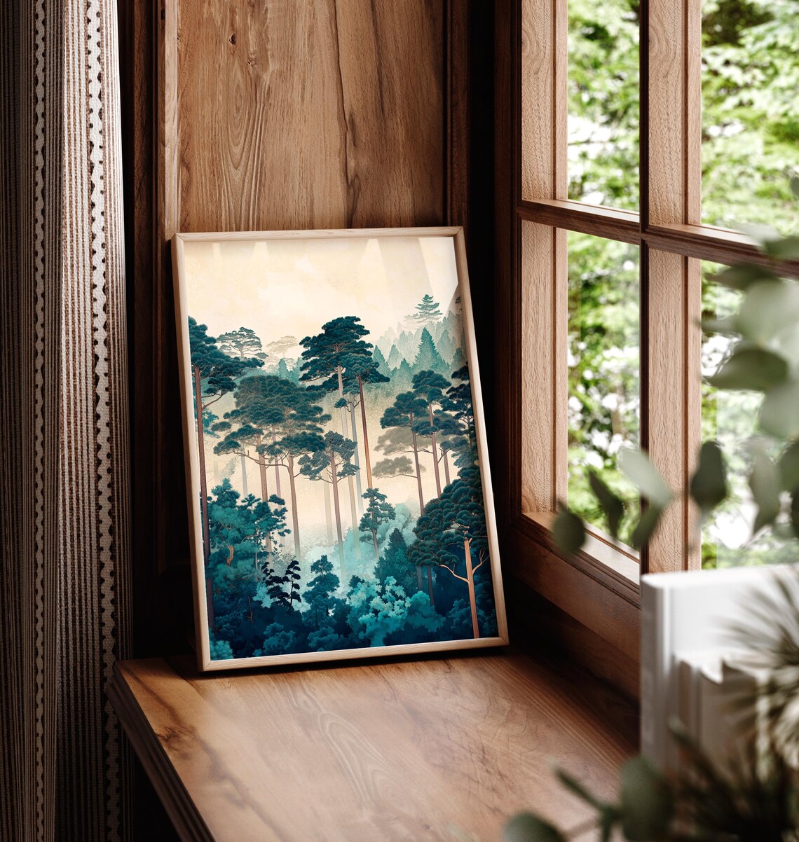 Japanese Forest Landscape, Japandi Art Print - Image 5