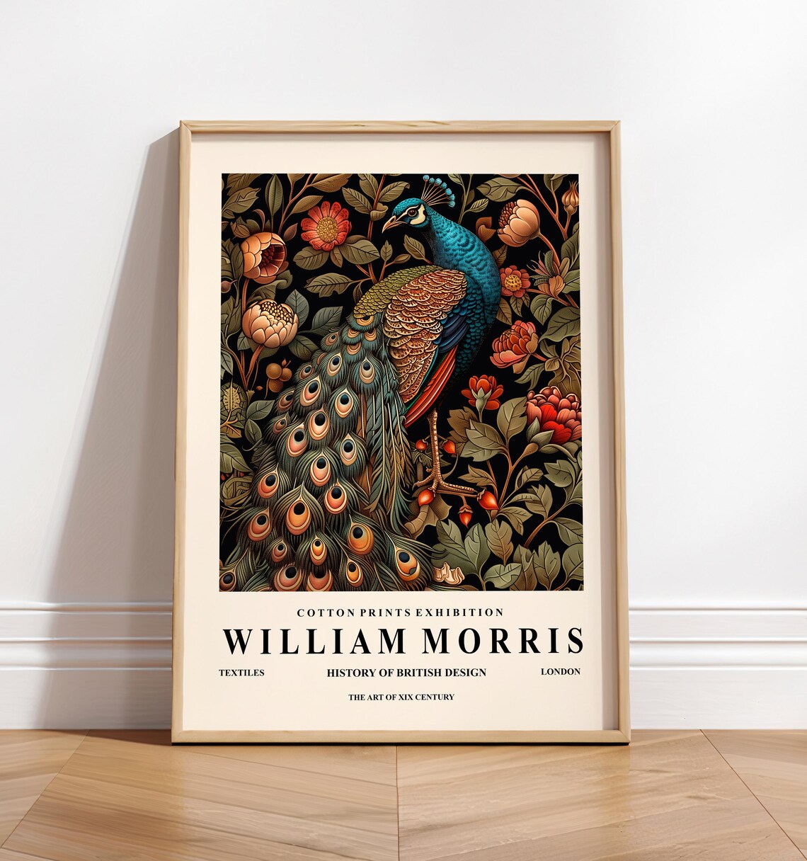 Peacock Ornament, William Morris Botanical Art Print