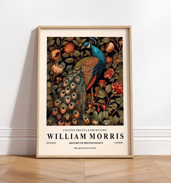 Peacock Ornament, William Morris Botanical Art Print