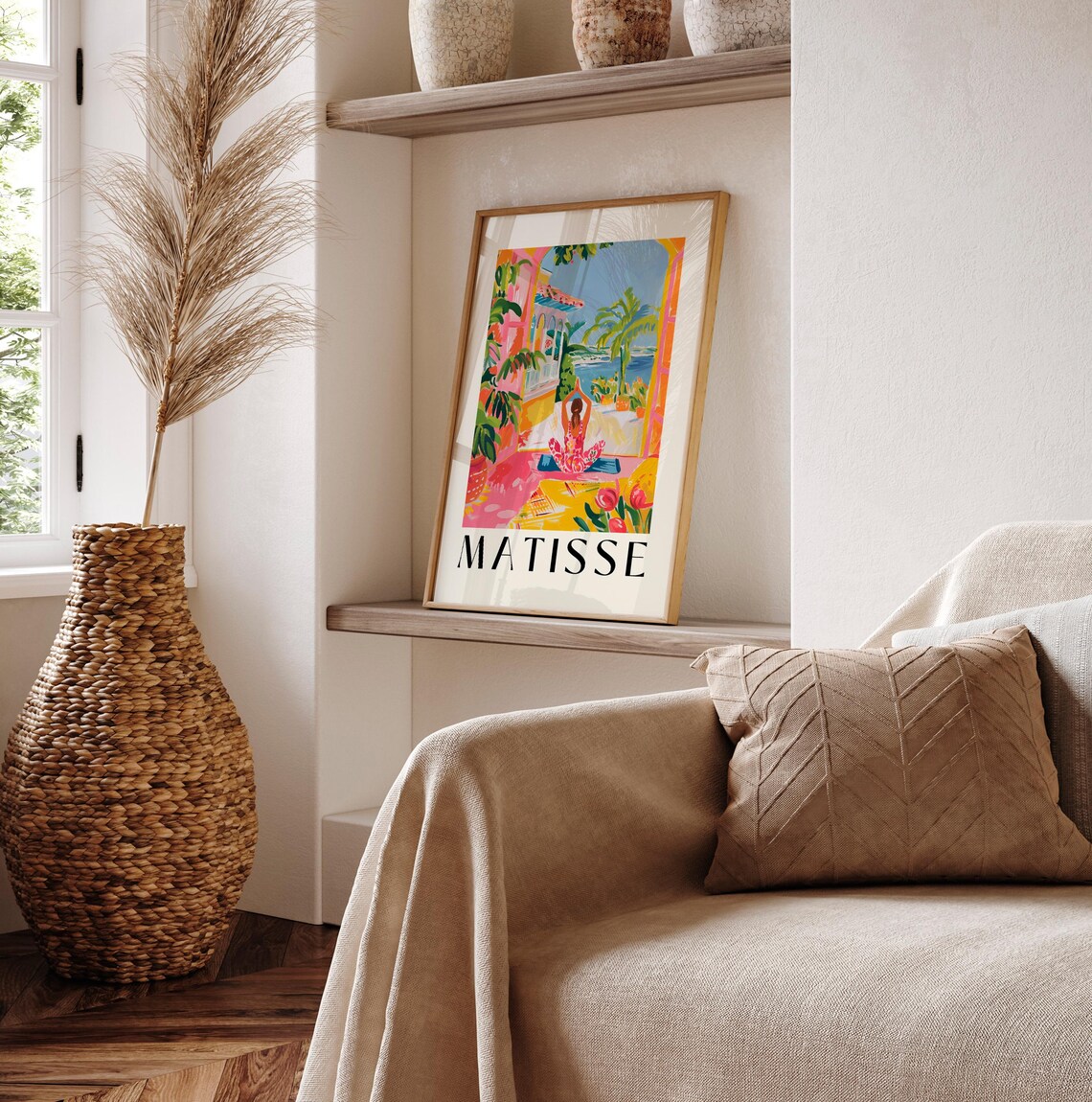 Matisse-Inspired Yoga Beachy Meditation Art Print - Image 6