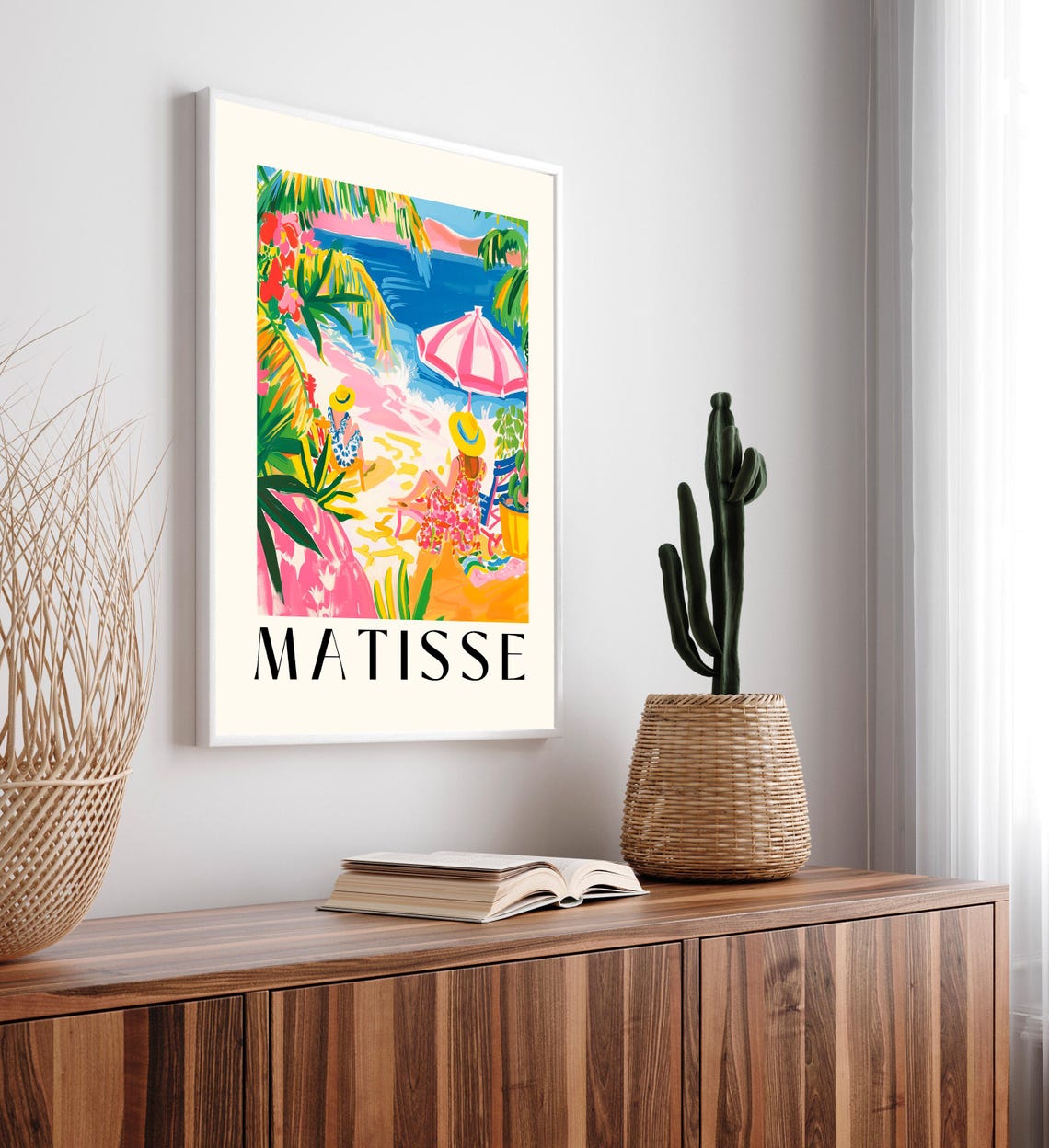 Matisse Style Two Women Relaxing on Tropical Beach Summer Art Poster - Image 4