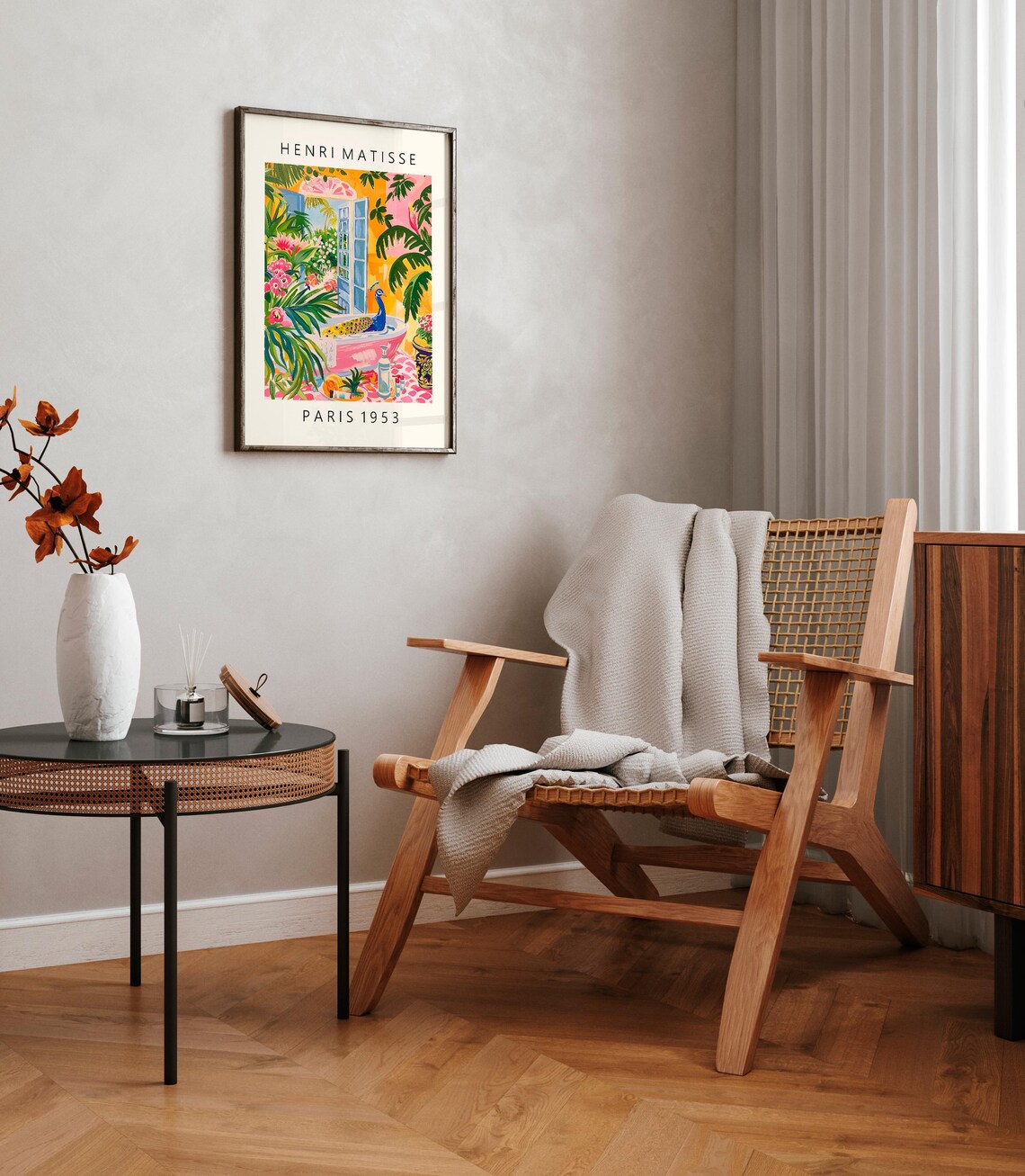 Peacock In Bathtub, Pink Maximalist Matisse Poster - Image 5