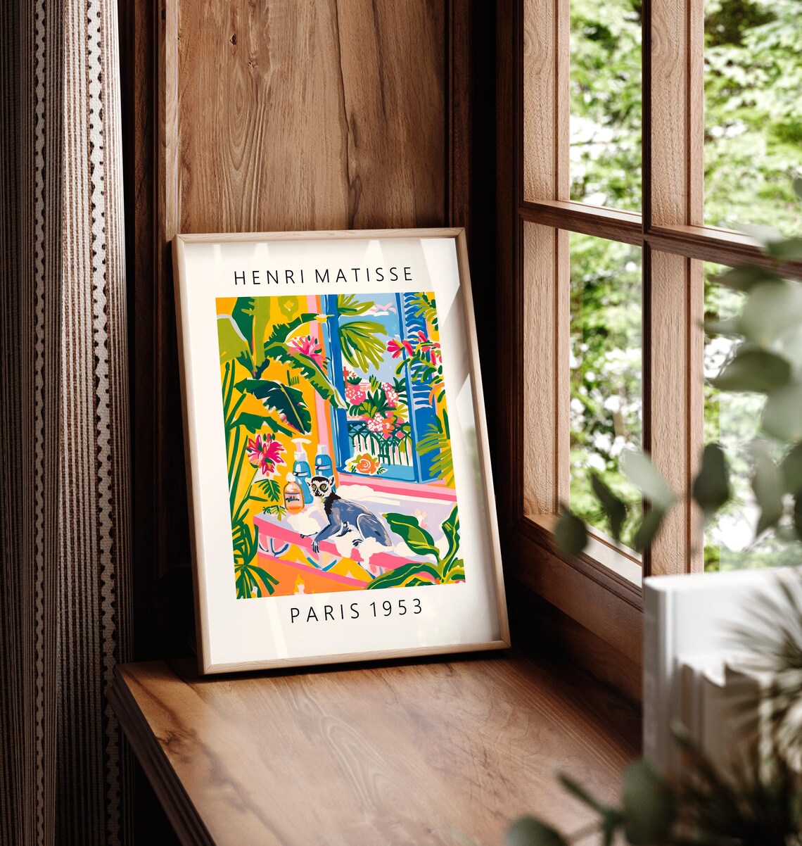 Lemur in Bathtub, Matisse-Inspired Art Print - Image 6