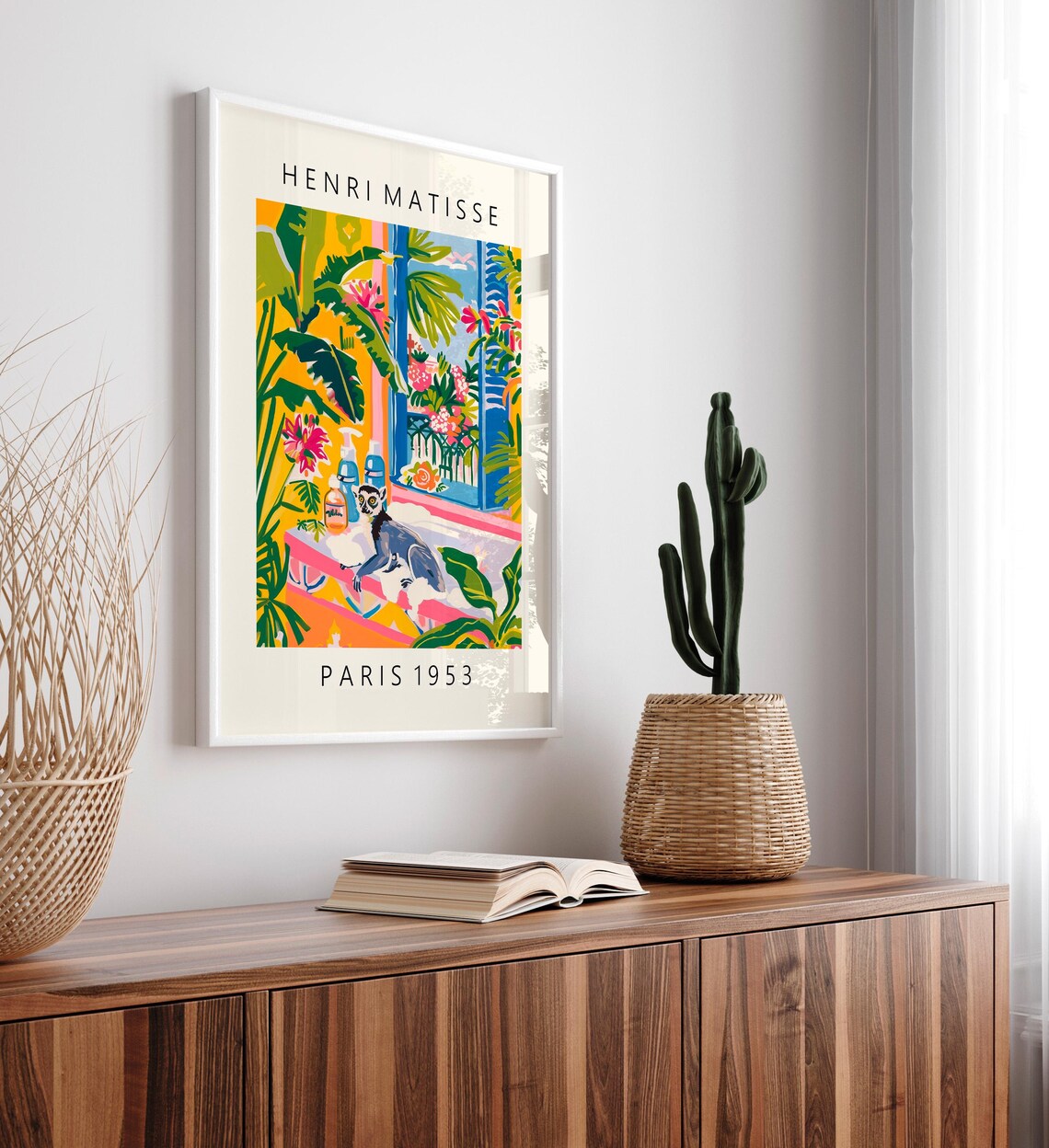 Lemur in Bathtub, Matisse-Inspired Art Print - Image 5