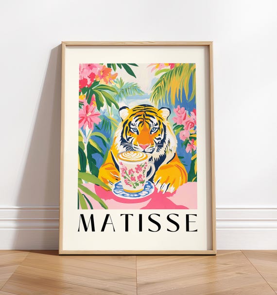 Matisse Tiger Print Maximalist Kitchen And Coffee Art
