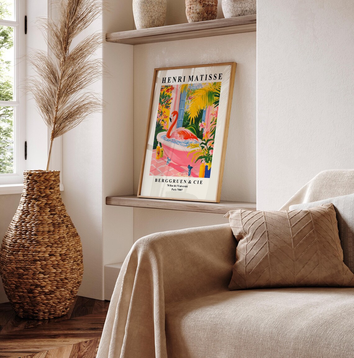 Flamingo In Bathtub Funny Bathroom Art Print - Image 2
