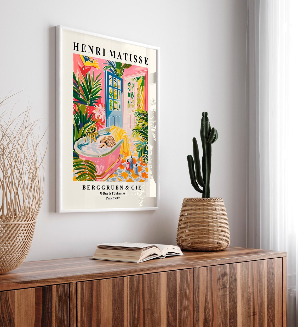 Hedgehog In Bathtub, Matisse-Inspired Art Print - Image 2