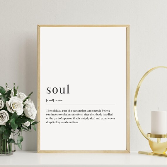 Soul Dictionary Definition Minimalist Typography Quote Poster