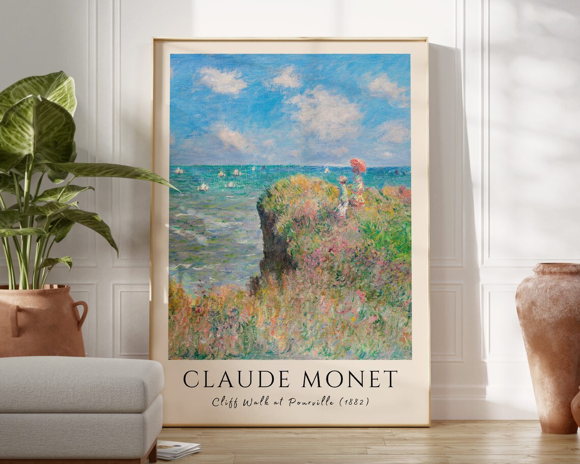 Claude Monet Cliff Walk At Pourville 1882 Art Print
