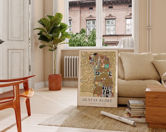 Gustav Klimt Print Gustav Klimts Fulfillment 19101911 Gustav Klimt Poster Klimt Exhibition Poster Vintage Wall Art