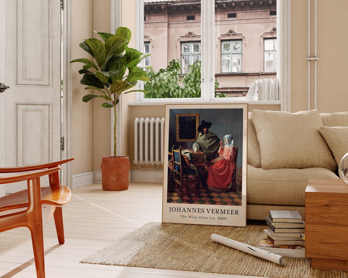 Johannes Vermeer The Wine Glass Art Print - Image 2
