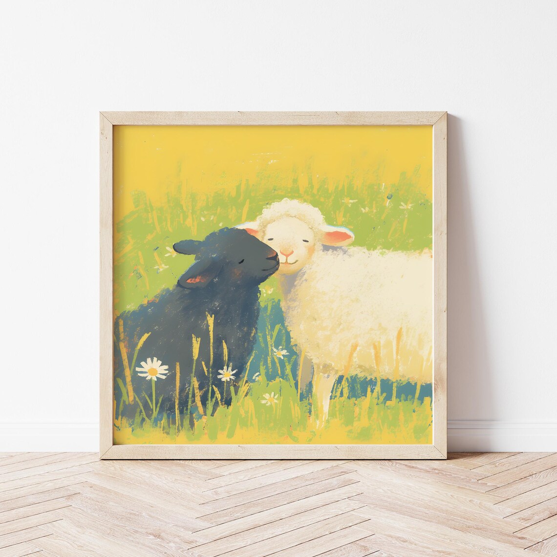 Bff Sheep Friends Illustration, Nursery Decor